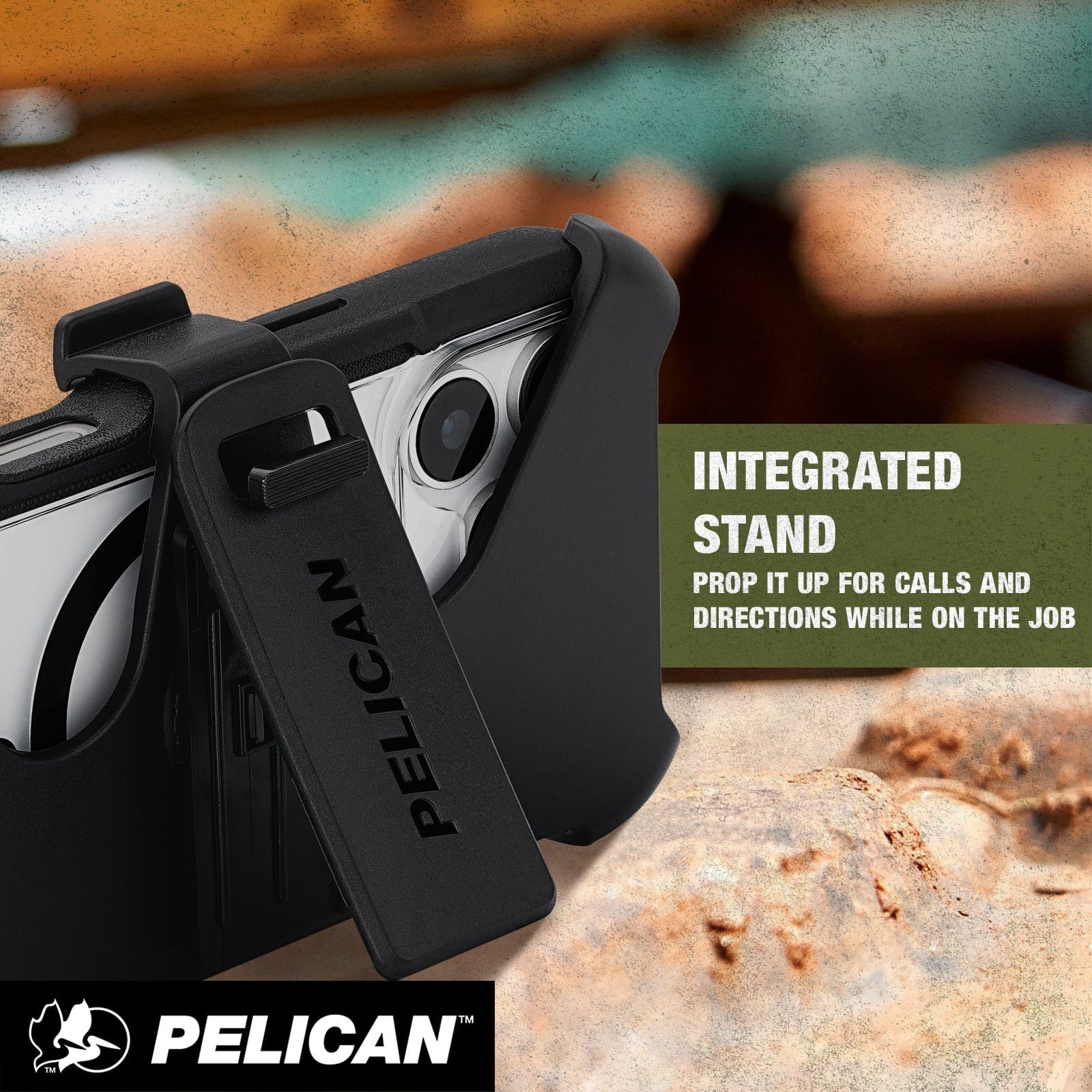 Pelican Voyager MagSafe Case with Holster for iPhone 17 Pro 6.3 - Black/Clear