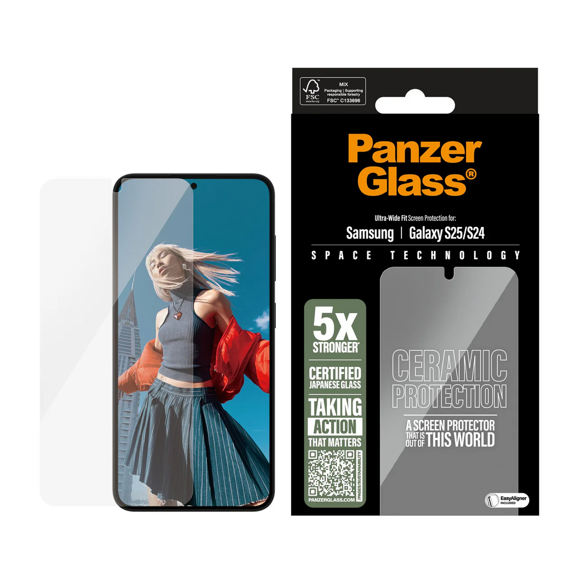 PanzerGlass Ceramic Screen Guard Samsung S25 & S24 Standard 6.2 - Clear