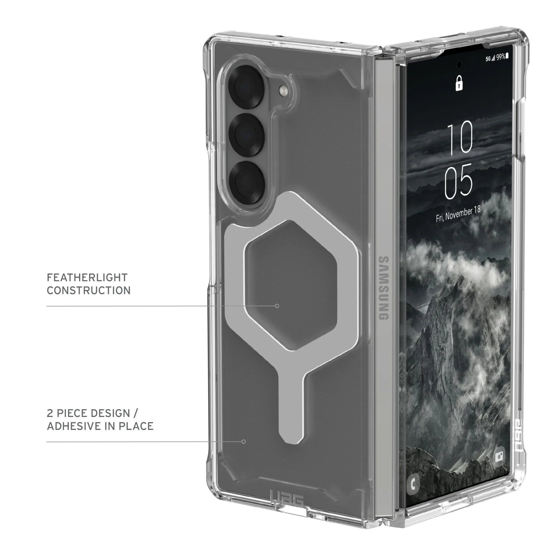 UAG Plyo Pro Case for Samsung Galaxy Z Fold 6 (2024) - Ice/Silver