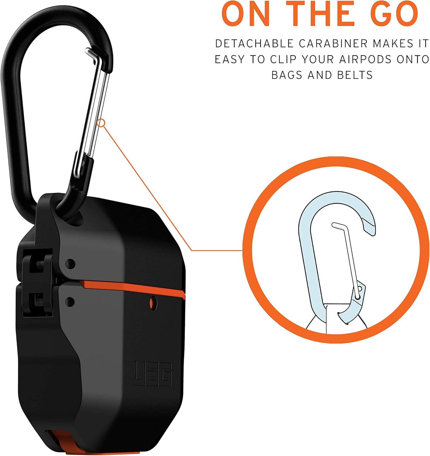 UAG Weatherproof Hard Case AirPods 1 & 2 -  Black/Orange