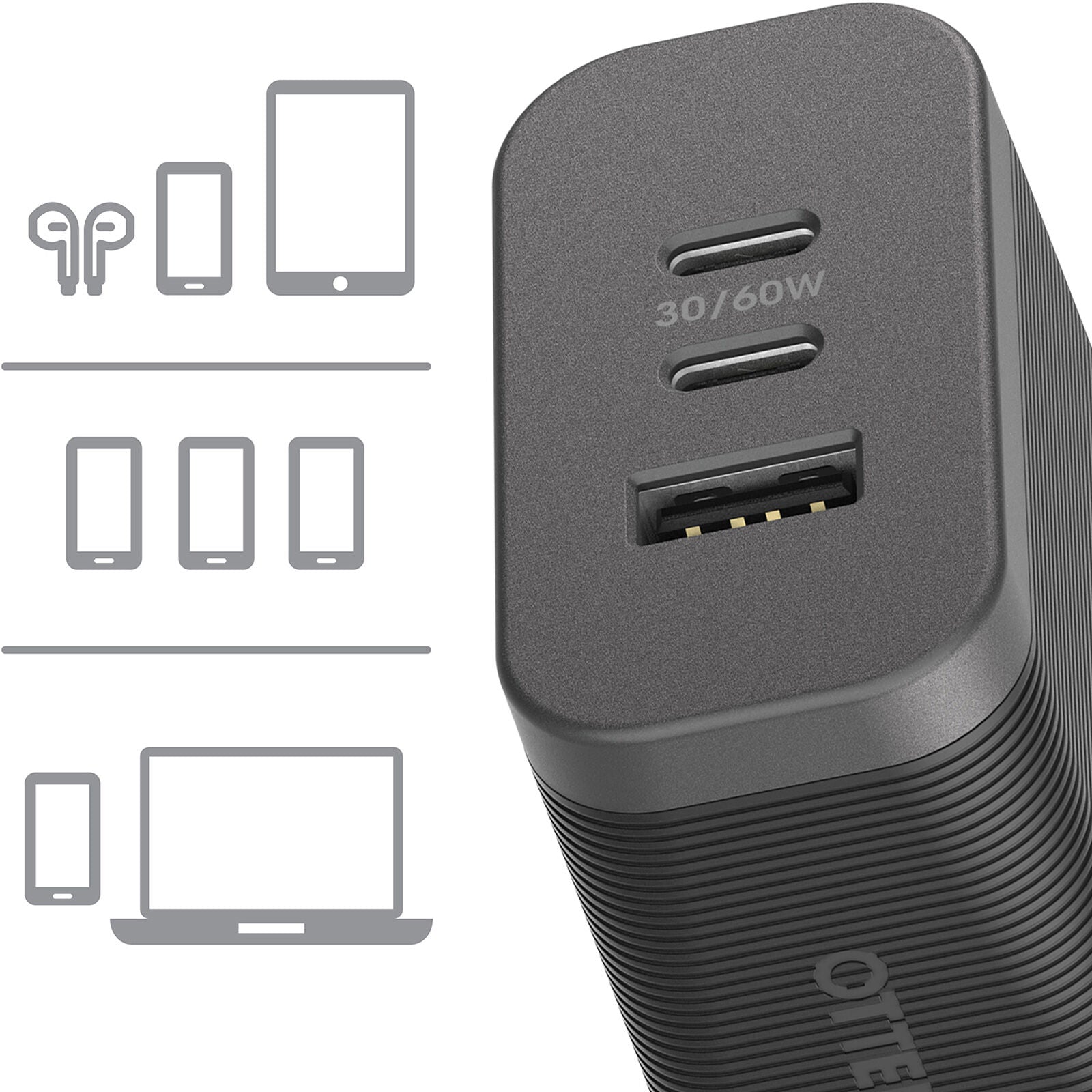 Otterbox Premium Pro Fast Charge 2 USB-C & USB-A Wall Charger (AU) (72W Combined)