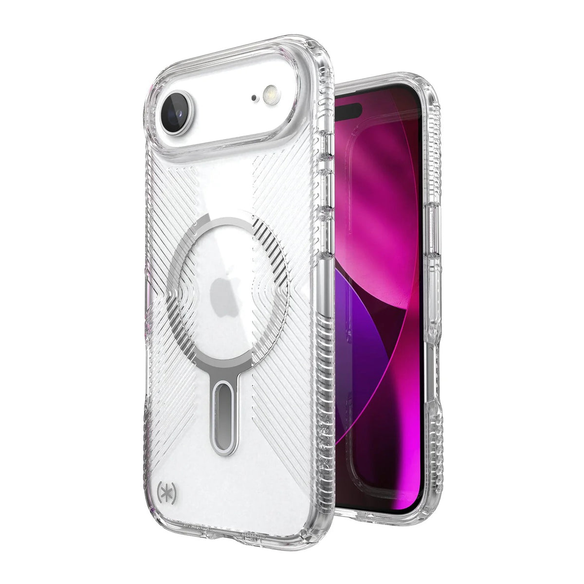 Speck Presidio Clear Grip with ClickLock - iPhone 17 Air - Clear / Silver