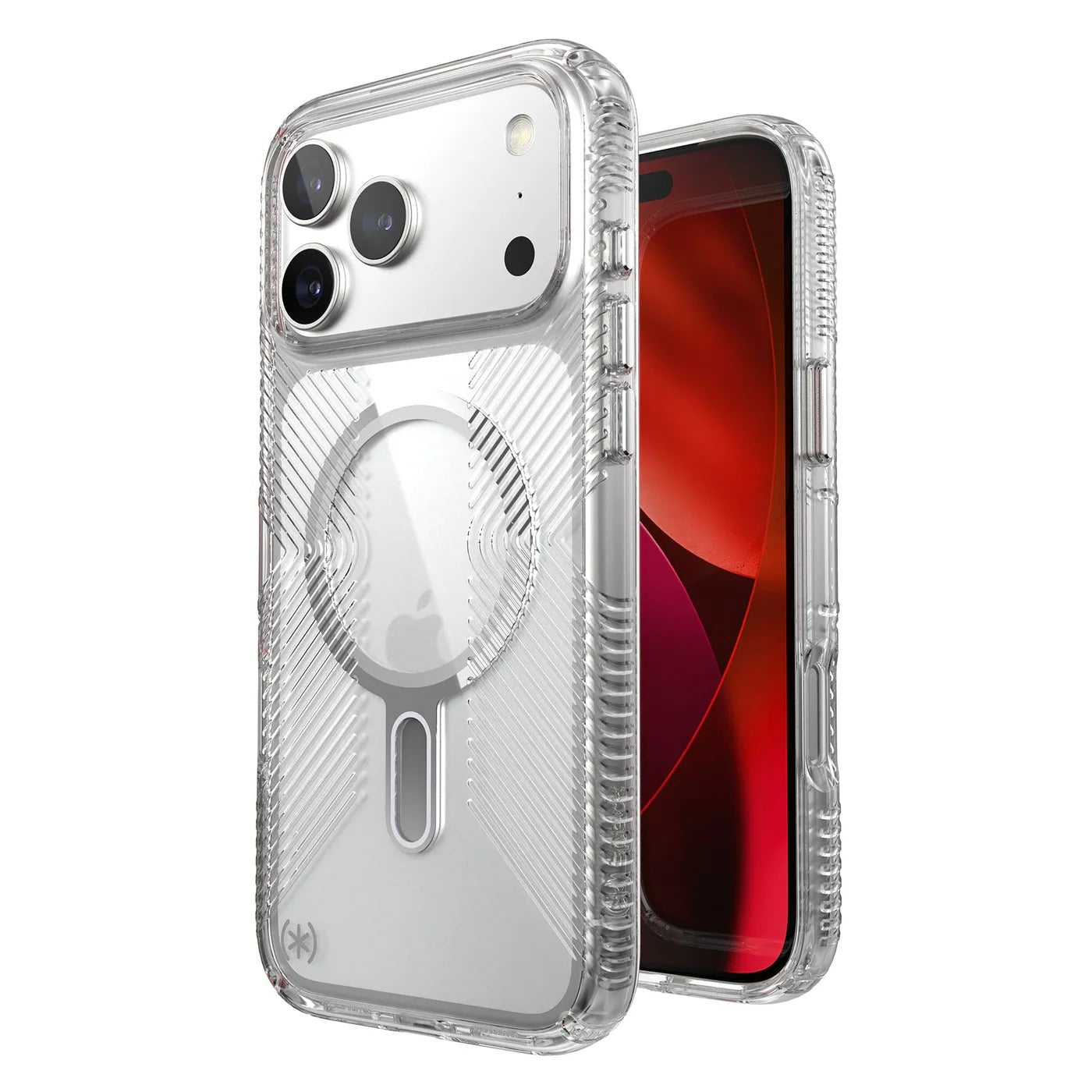 Speck Presidio Clear Grip with ClickLock - iPhone 17 Pro Max - Clear / Silver