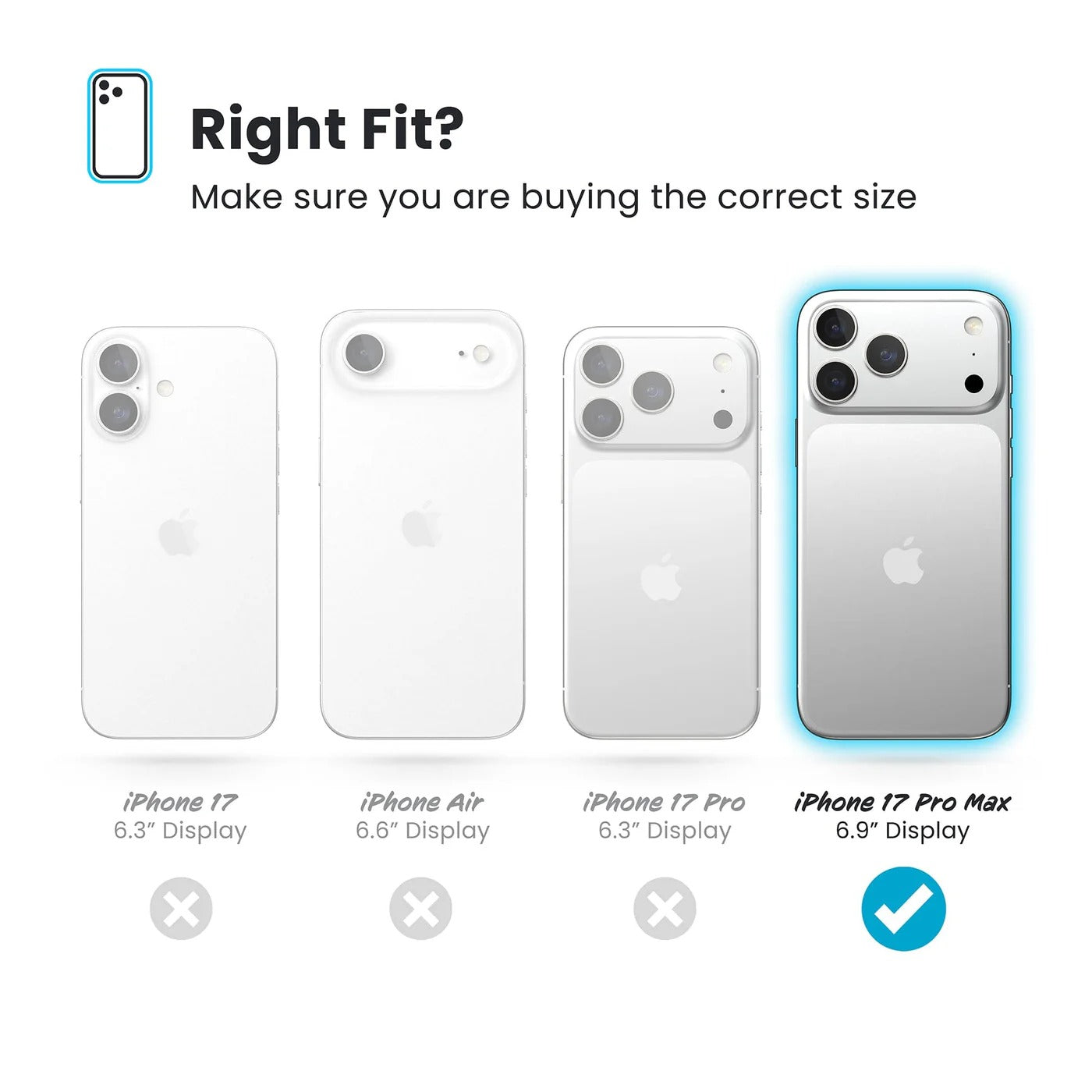 Speck Presidio Clear Grip with ClickLock - iPhone 17 Pro Max - Clear / Silver
