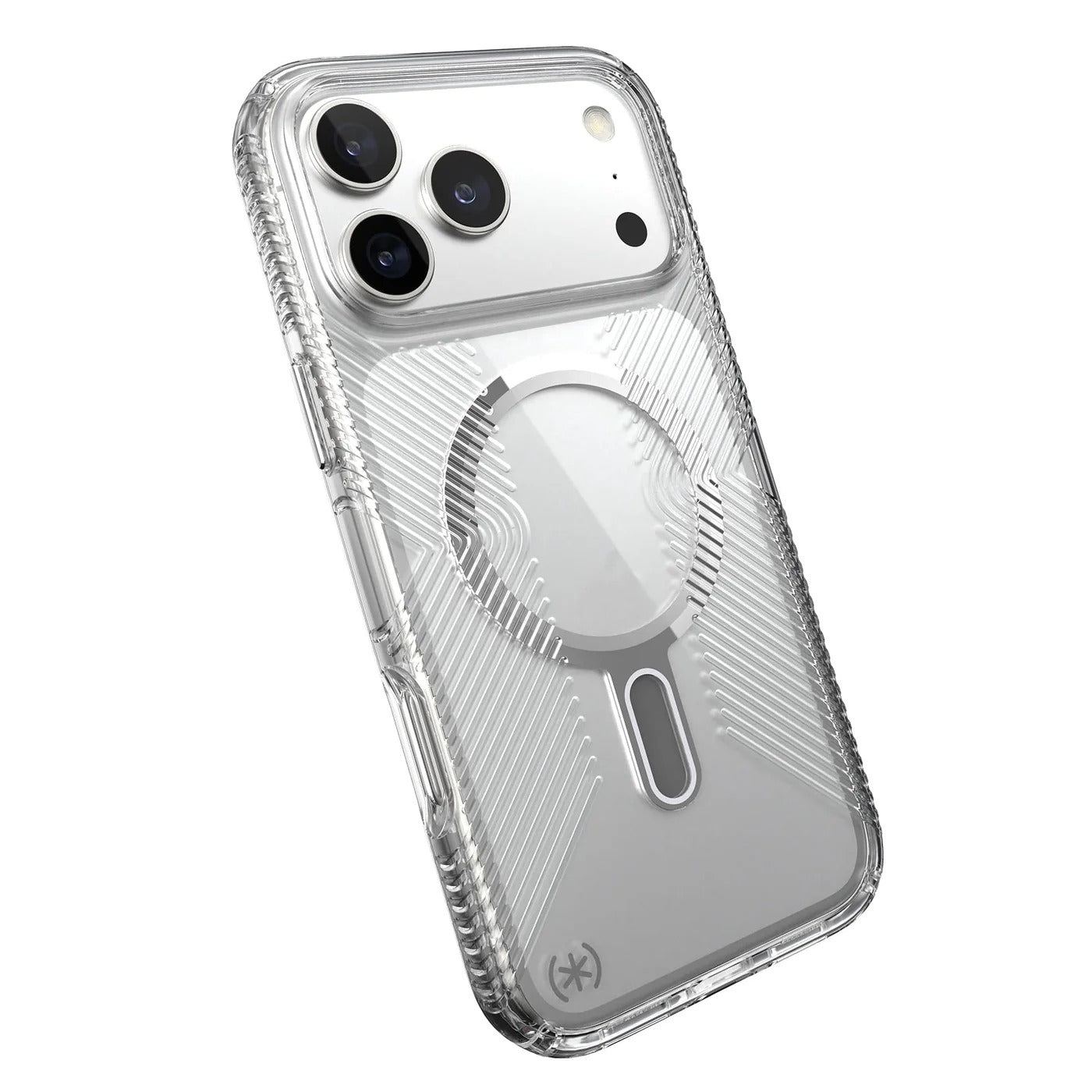 Speck Presidio Clear Grip with ClickLock - iPhone 17 Pro Max - Clear / Silver