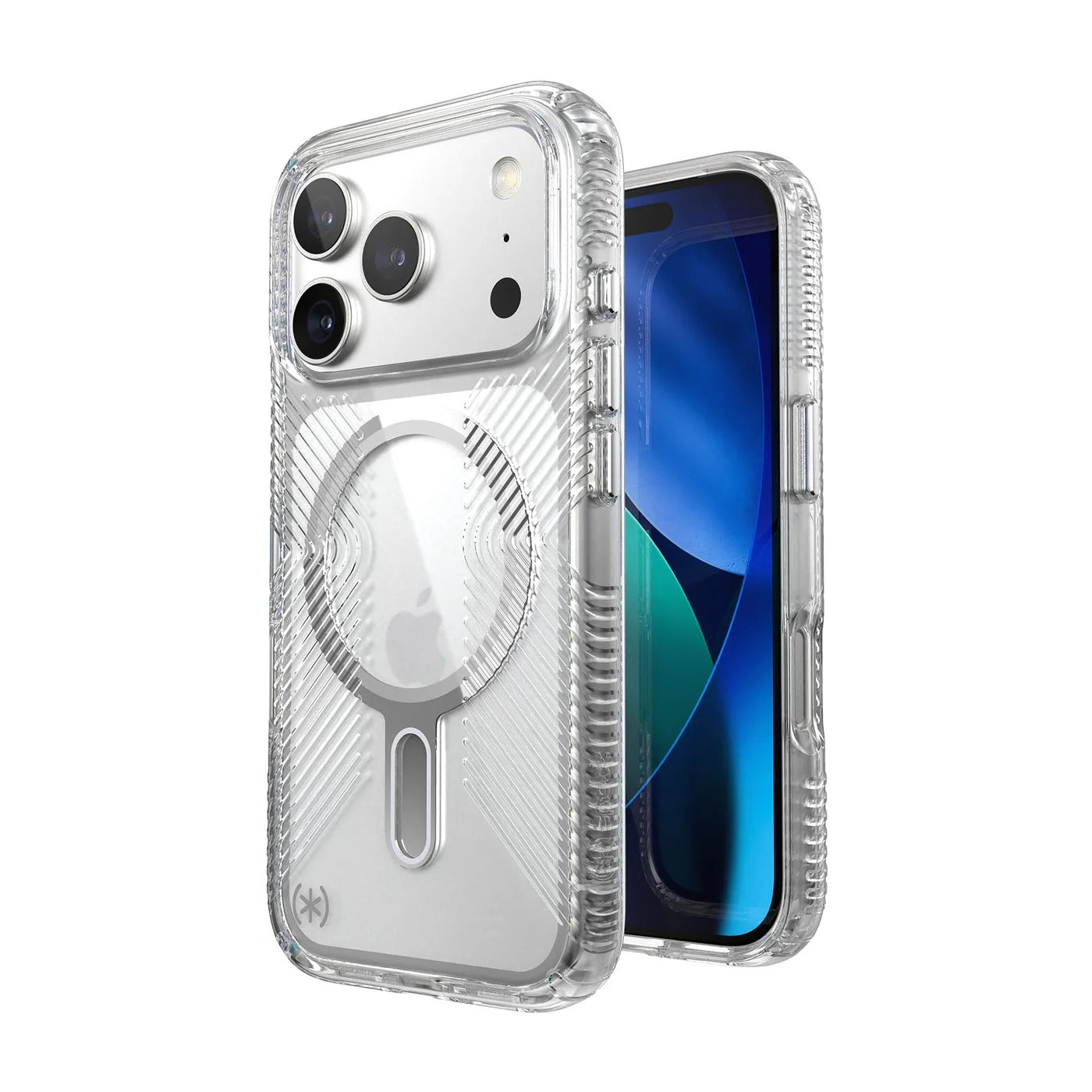 Speck Presidio Clear Grip with ClickLock - iPhone 17 Pro - Clear / Silver