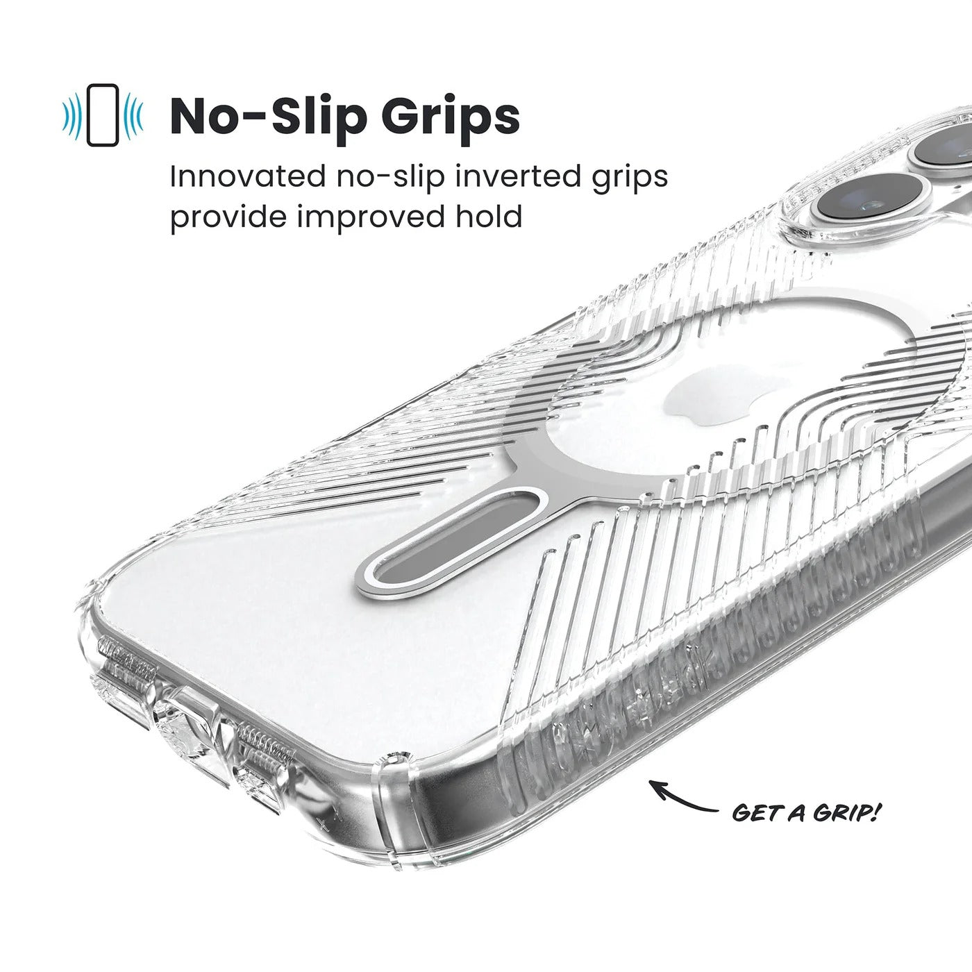 Speck Presidio Clear Grip with ClickLock - iPhone 17 Standard - Clear / Silver