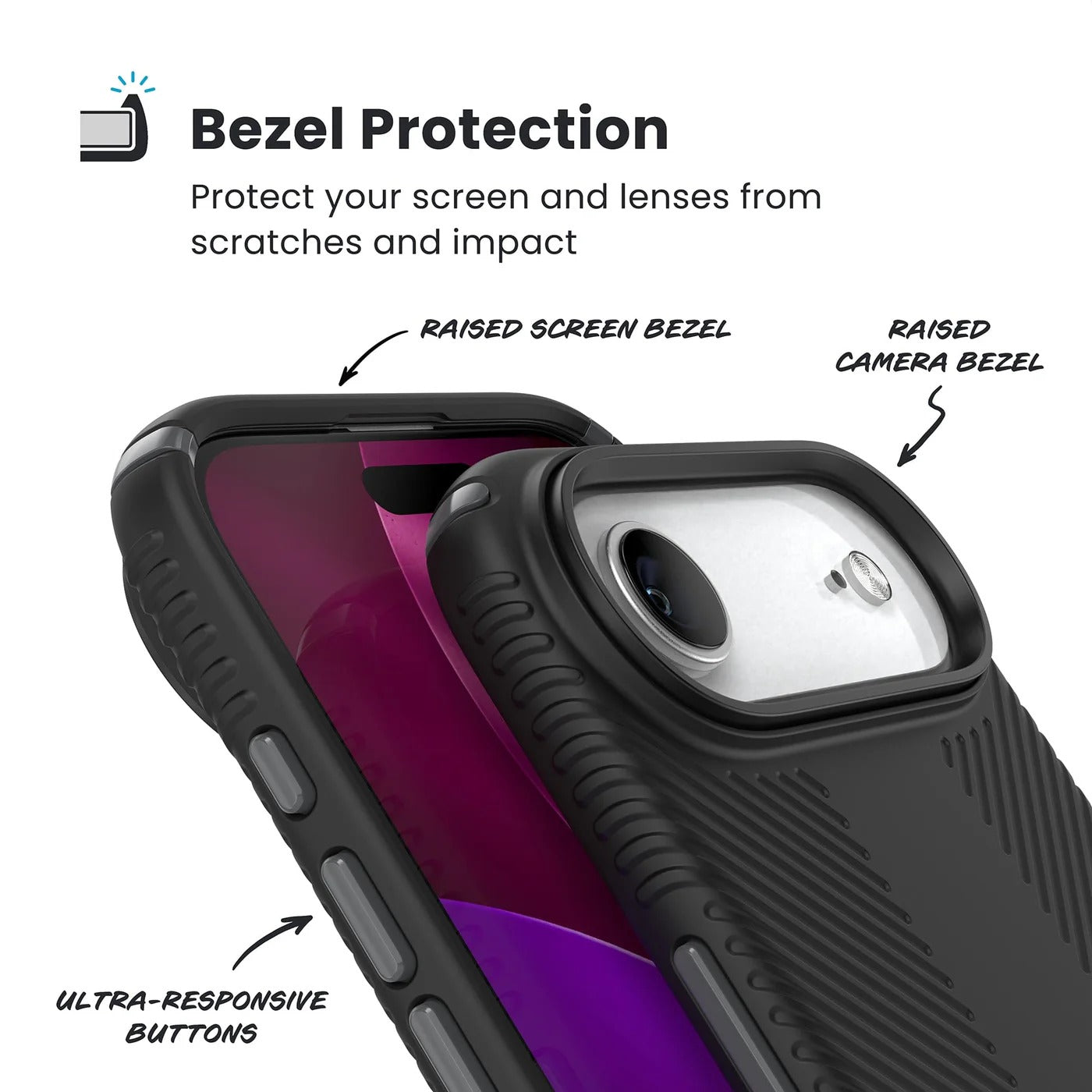 Speck Presidio2 Grip with ClickLock - iPhone 17 Air - Black/Grey