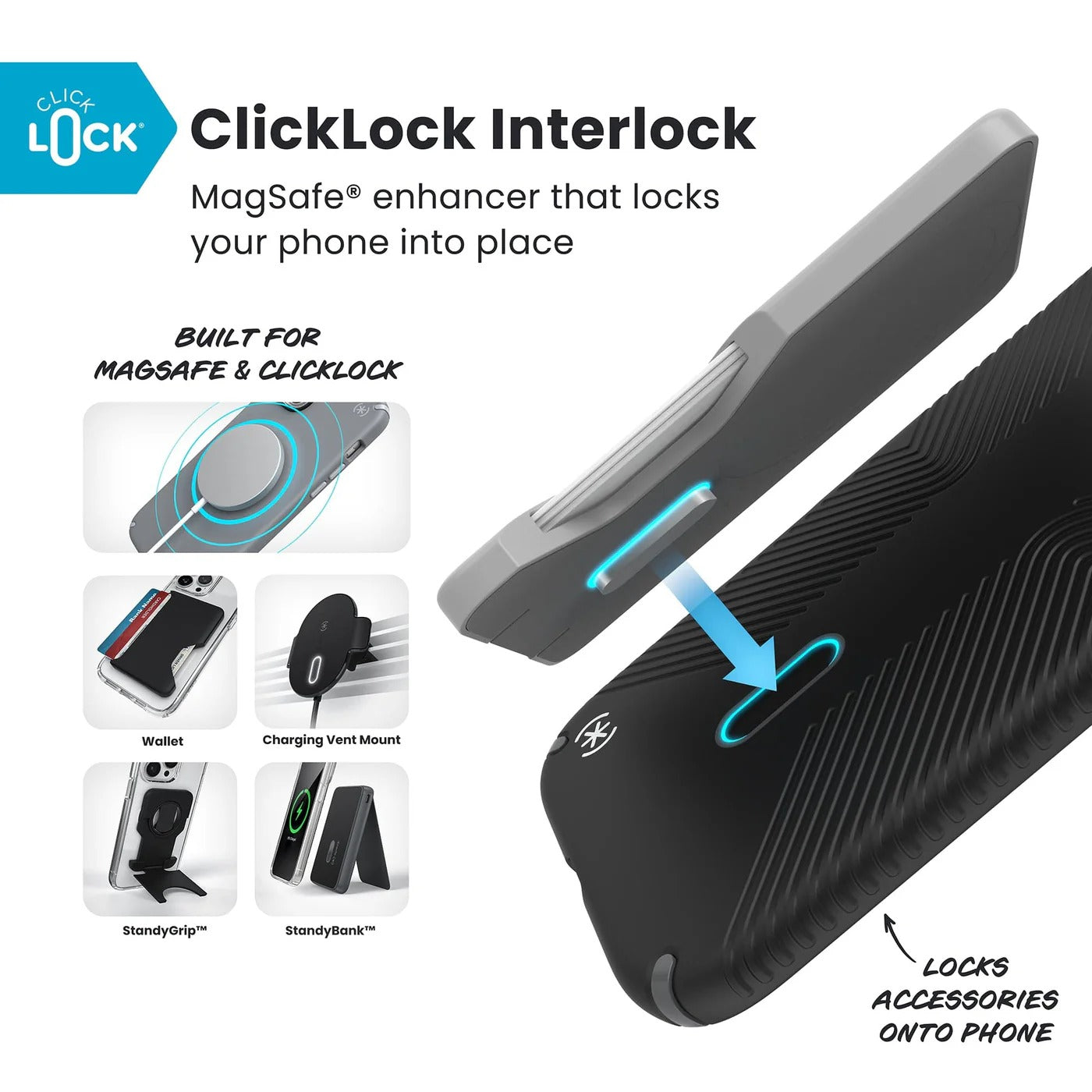 Speck Presidio2 Grip with ClickLock - iPhone 17 Air - Black/Grey