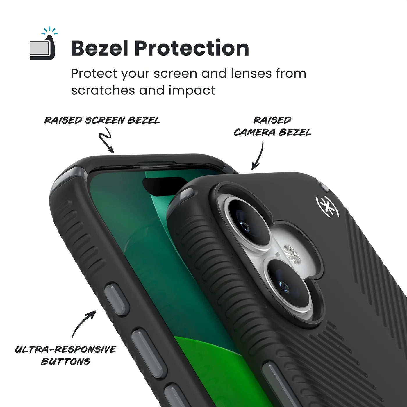 Speck Presidio2 Grip with ClickLock - iPhone 17 Standard - Black/Grey