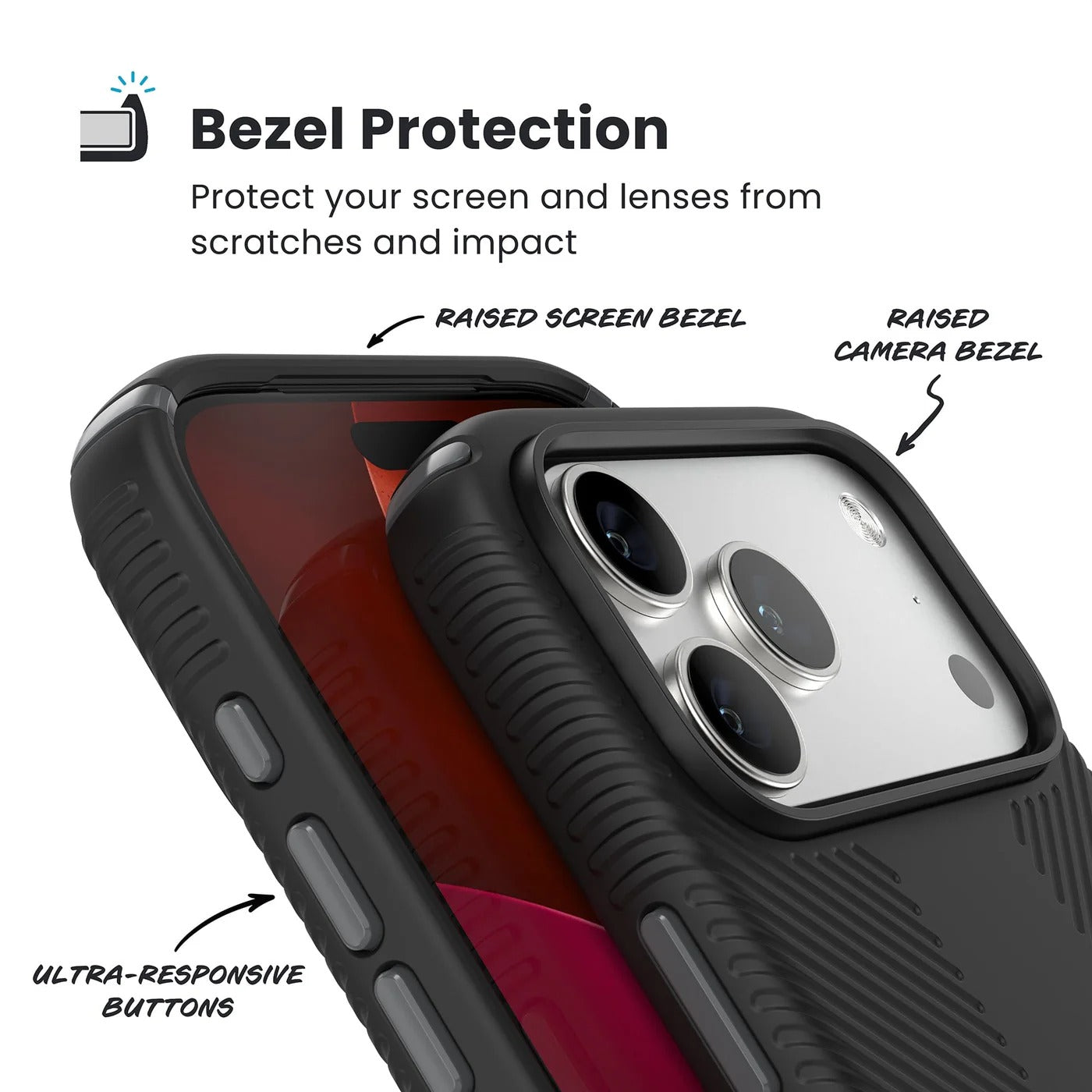 Speck Presidio2 Grip with ClickLock - iPhone 17 Pro Max - Black/Grey