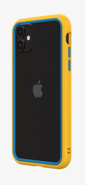 RhinoShield CrashGuard Yellow Azure Blue and MOUS Hybrid Screen Guard - for iPhone 11