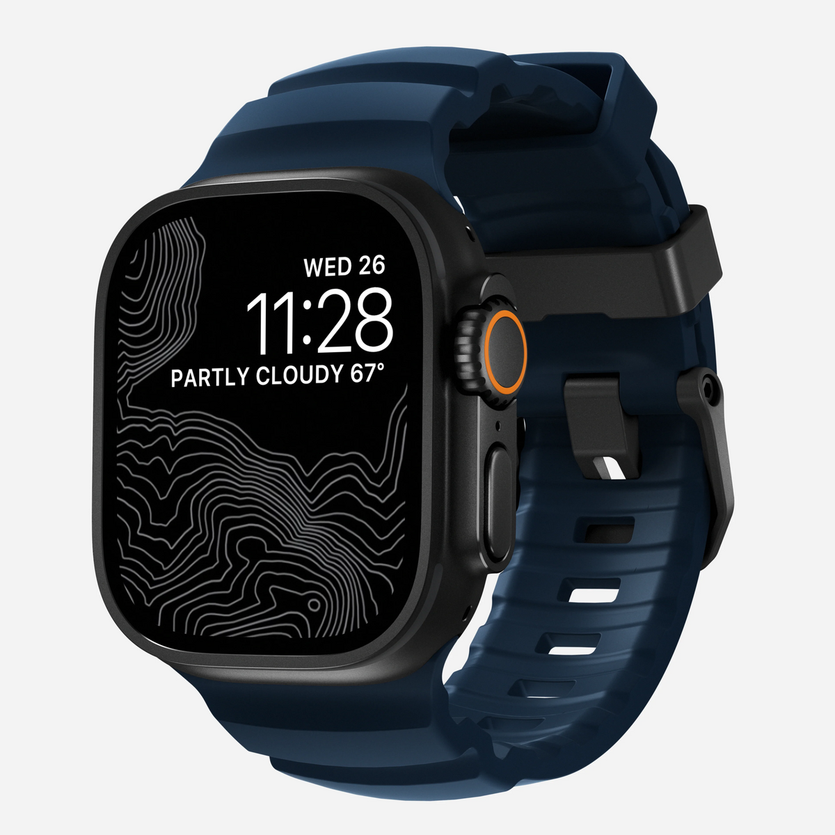 Nomad Rocky Point Band for Apple Watch 42-49 & Ultra 1 - 3 - Atlantic (Black Hardware)