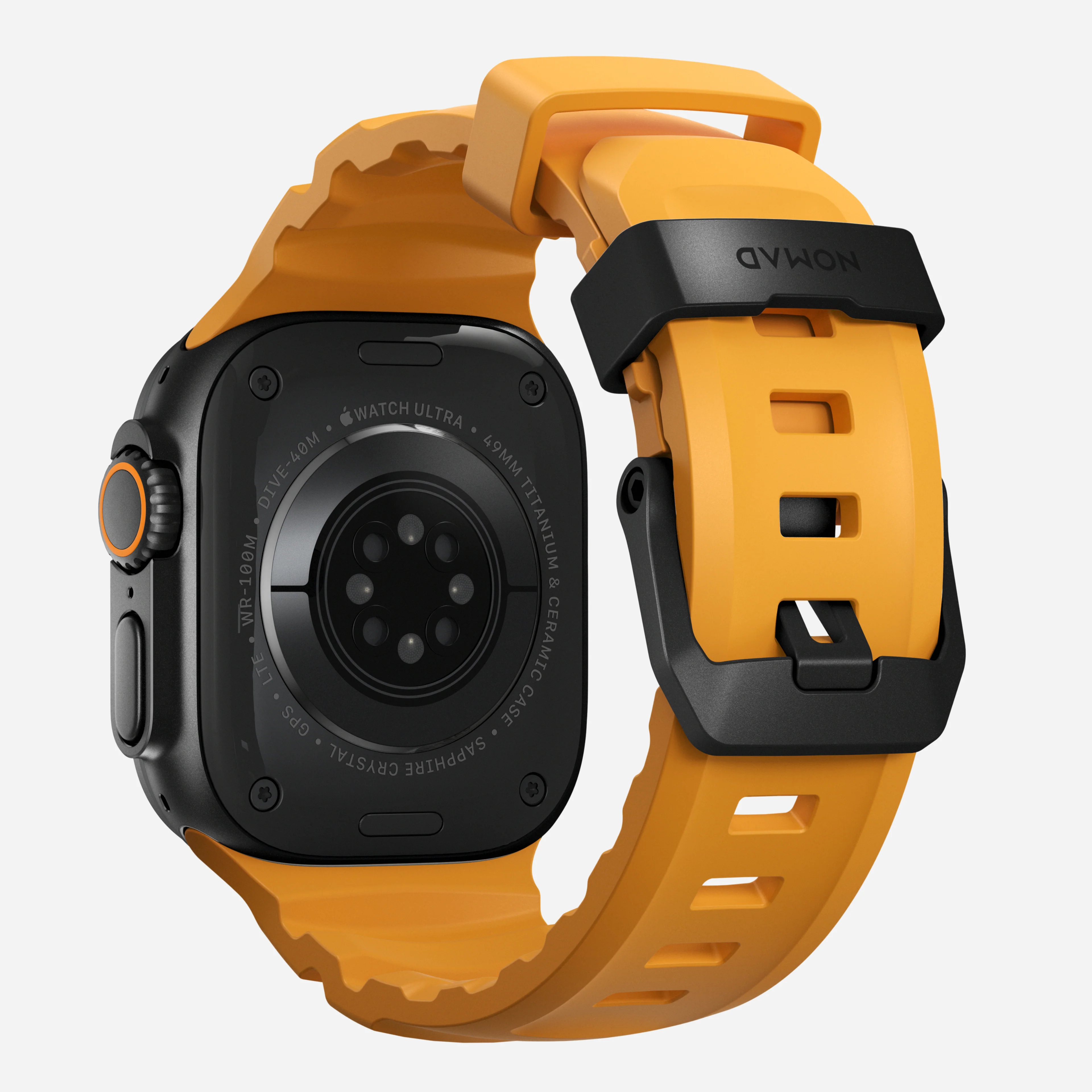 Nomad Rocky Point Band for Apple Watch 42-49 & Ultra 1 -3  - Sol Yellow (Black Hardware)