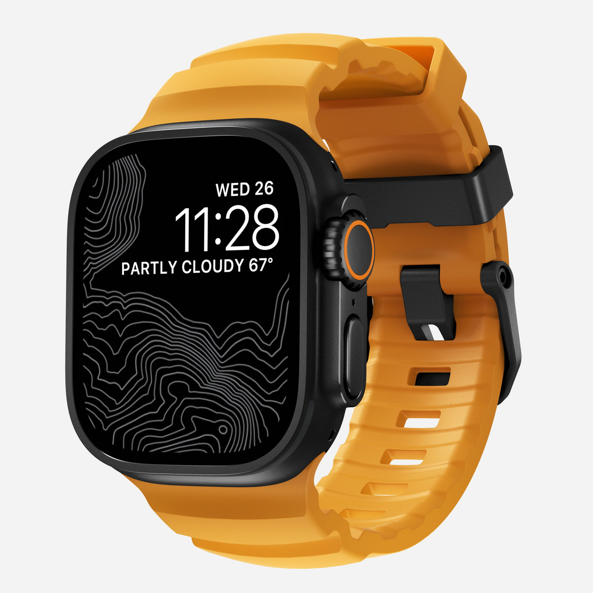 Nomad Rocky Point Band for Apple Watch 42-49 & Ultra 1 -3  - Sol Yellow (Black Hardware)
