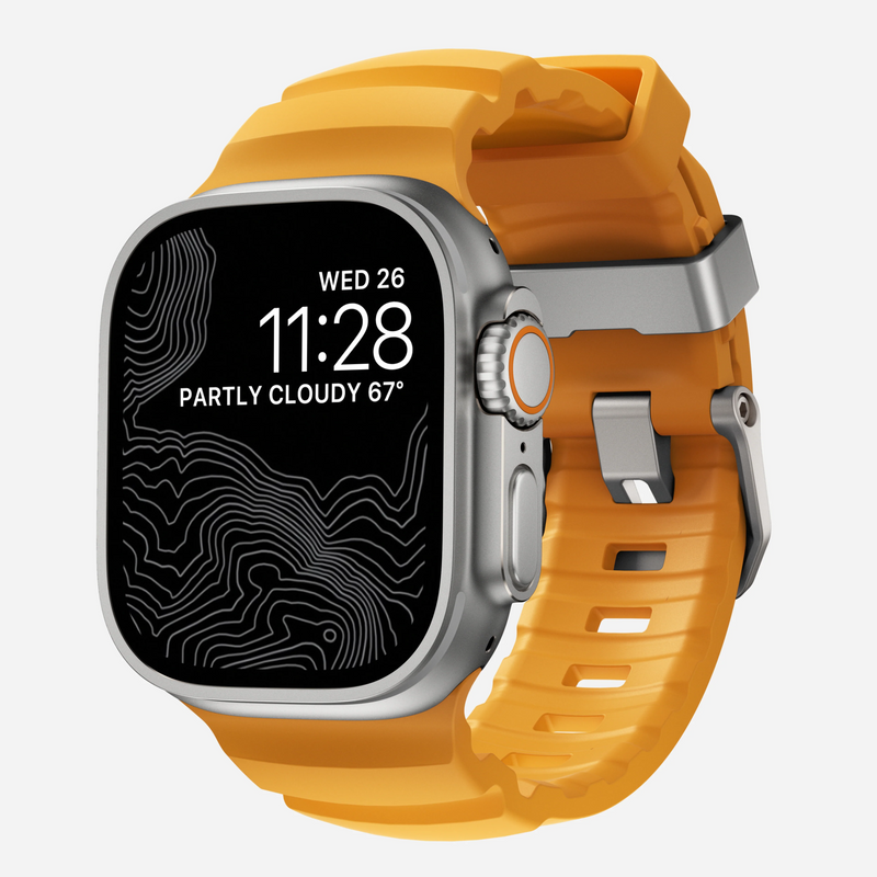 Nomad Rocky Point Band for Apple Watch 44-49 & Ultra 1 - 3 - Sol Yellow (Natural Hardware)
