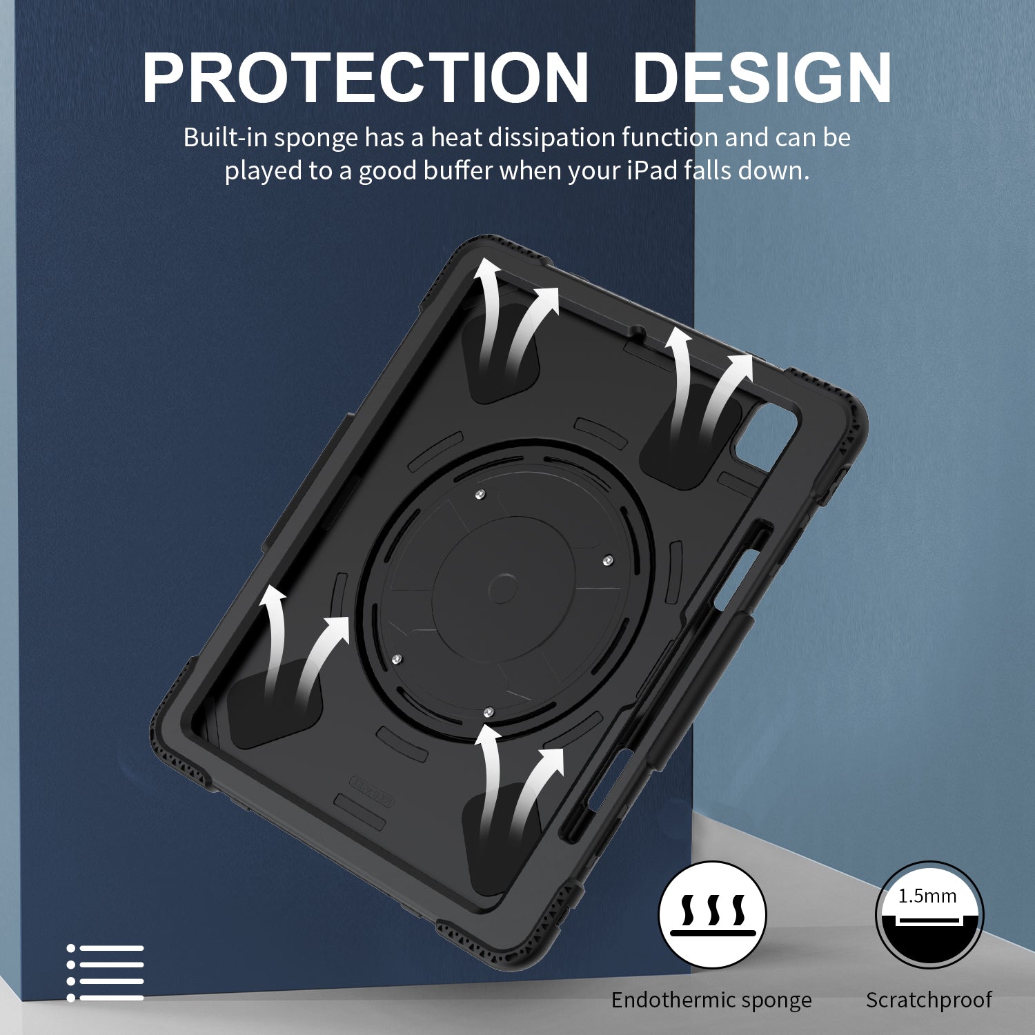 Rugged & Tough Case Hand & Shoulder Strap iPad Pro 11 2024 - Black