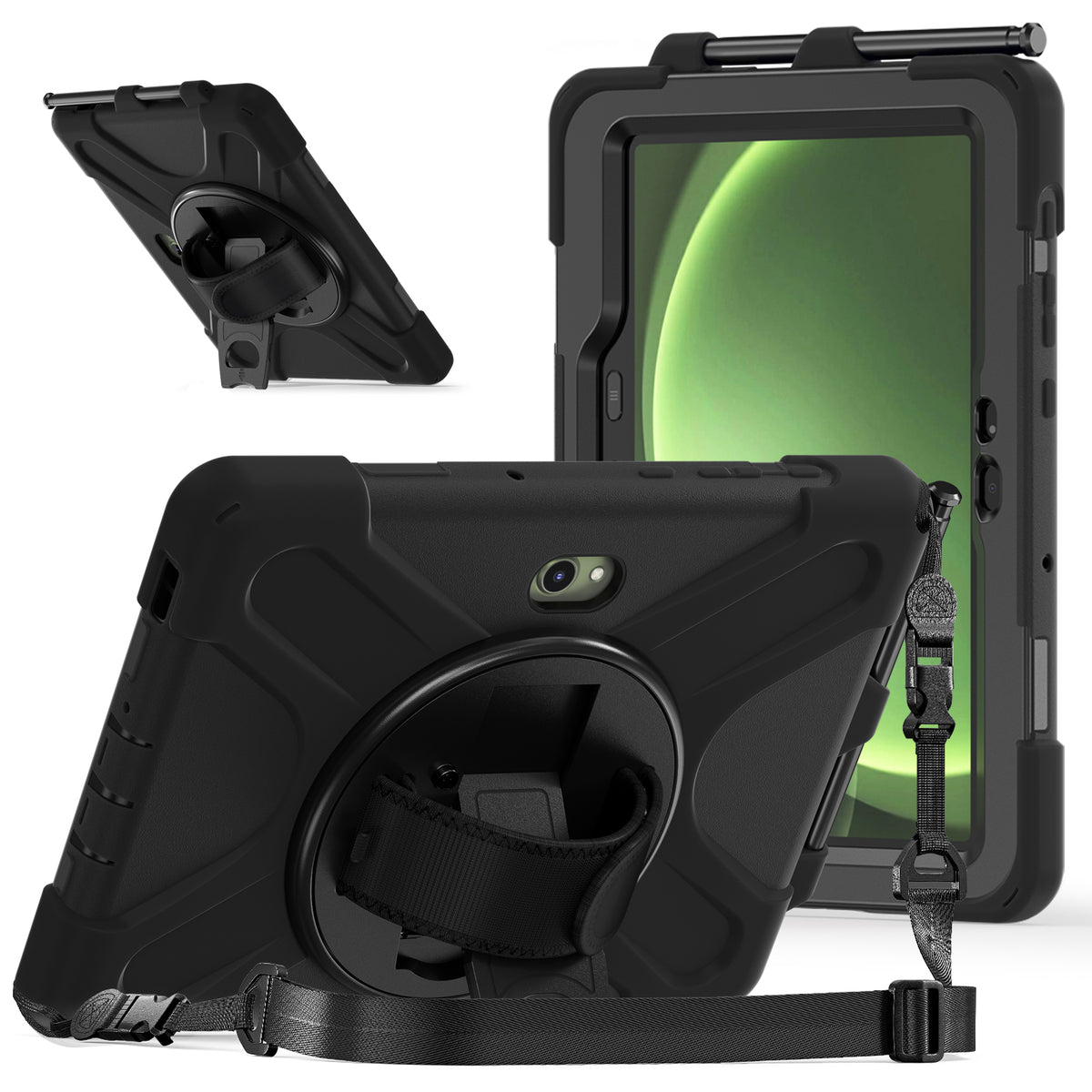 Rugged Case Hand & Shoulder Strap Samsung Tab Active 5 Pro X356 2025 - Black