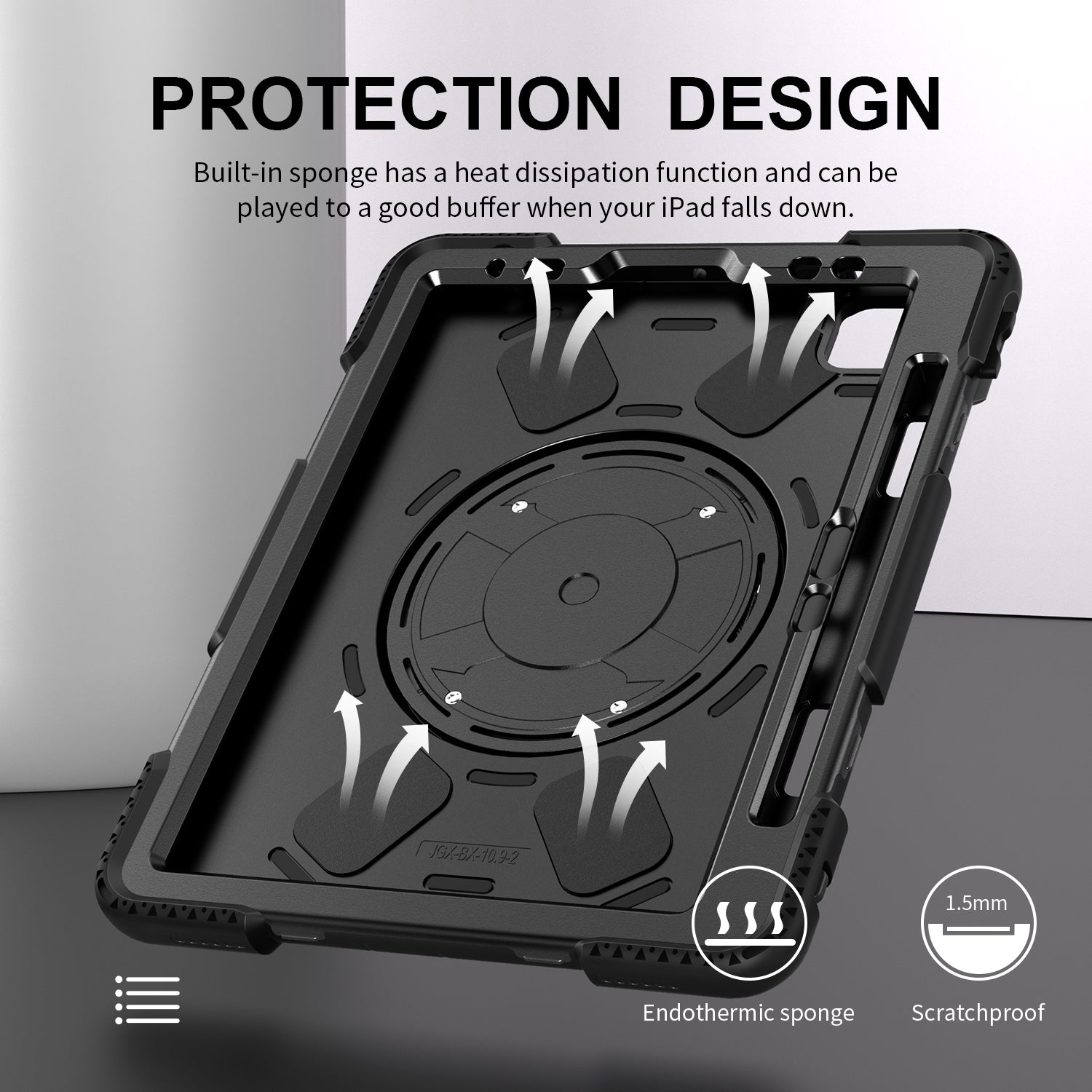 Rugged Case with Hand & Shoulder Strap iPad Air 13 M2 / M3 - Black