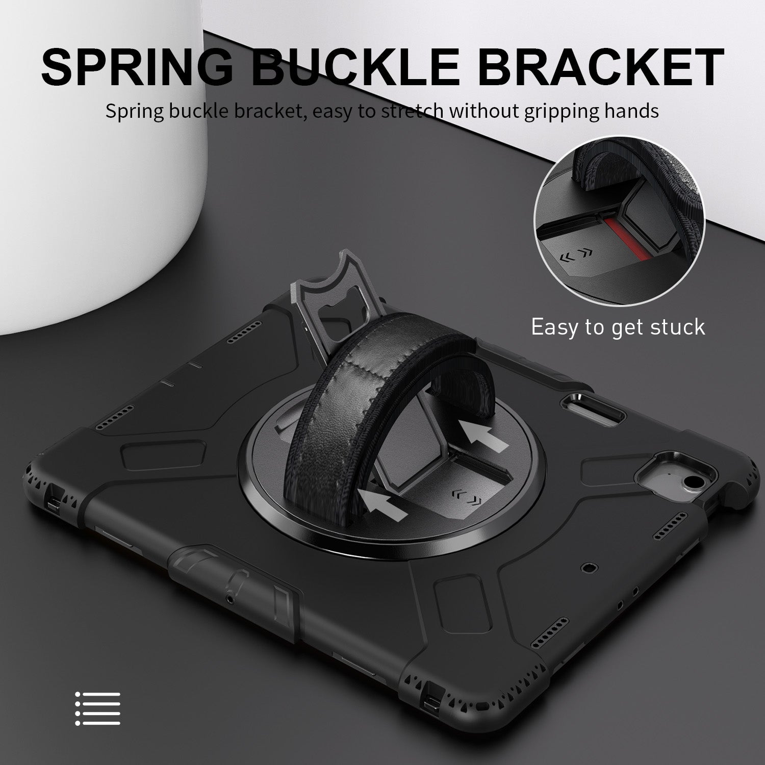 Rugged Case with Hand & Shoulder Strap iPad Air 13 M2 / M3 - Black