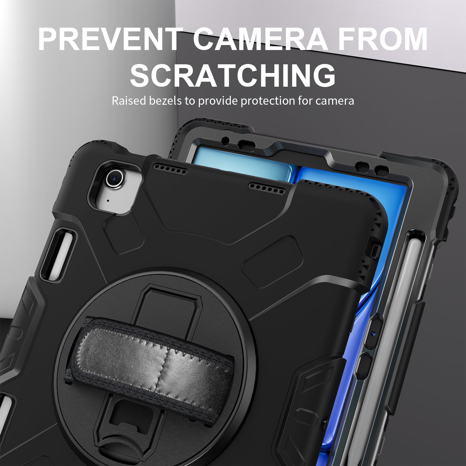 Rugged Case with Hand & Shoulder Strap iPad Air 13 M2 / M3 - Black