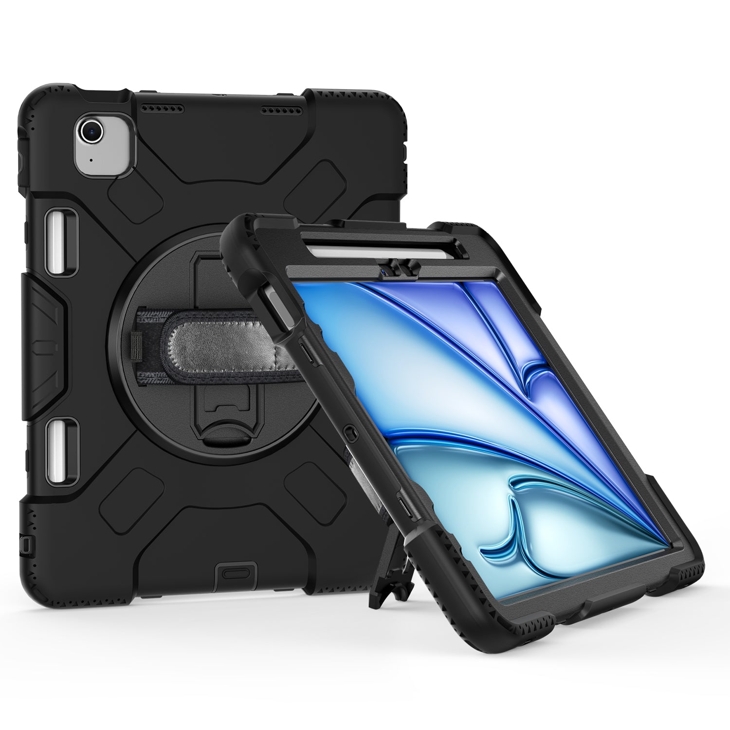 Rugged Case with Hand & Shoulder Strap iPad Air 13 M2 / M3 - Black