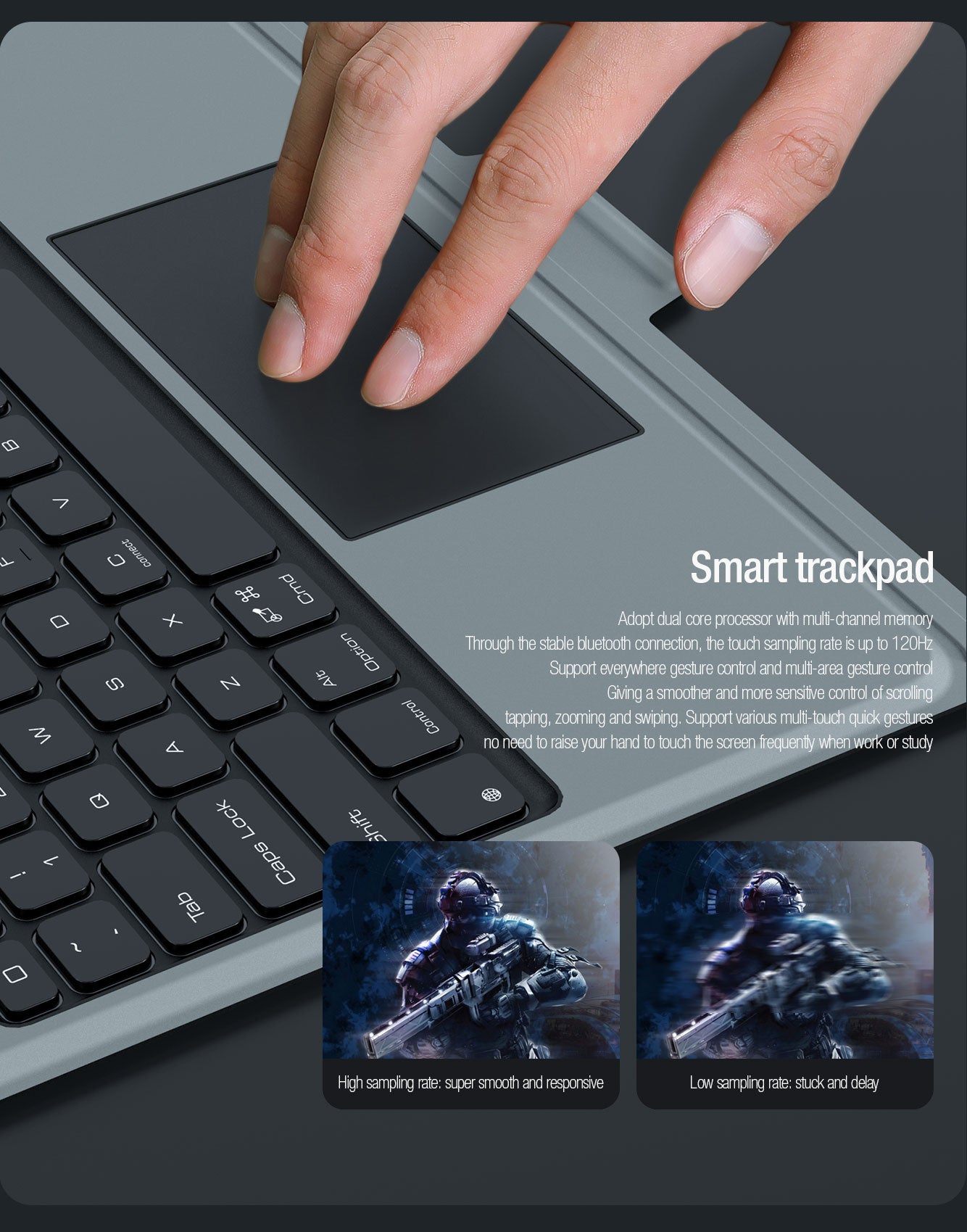 Rugged Detachable Keyboard & Trackpad Case iPad Pro 13 M4 2024 - Black