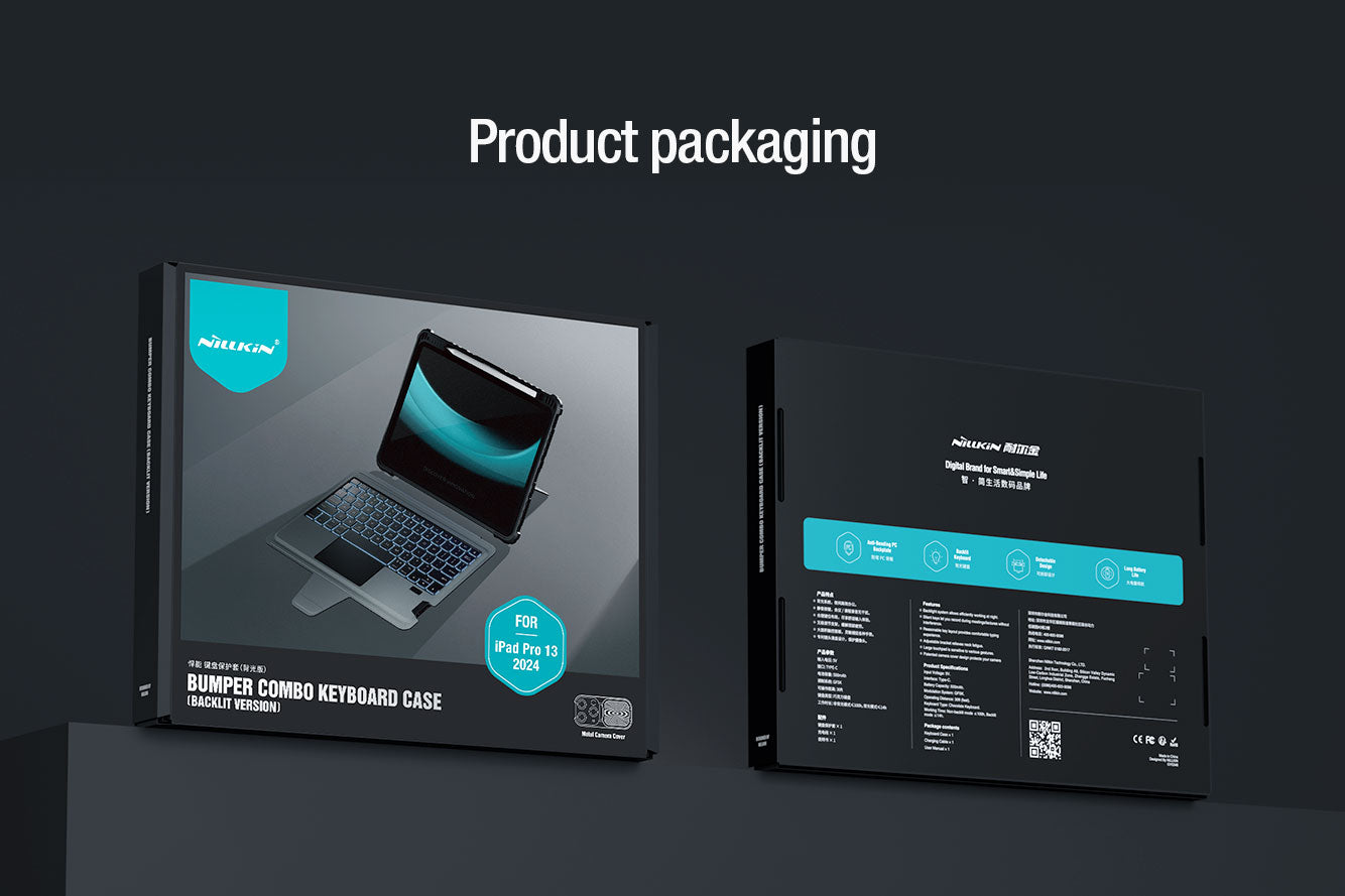 Rugged Detachable Keyboard & Trackpad Case iPad Pro 13 M4 2024 - Black