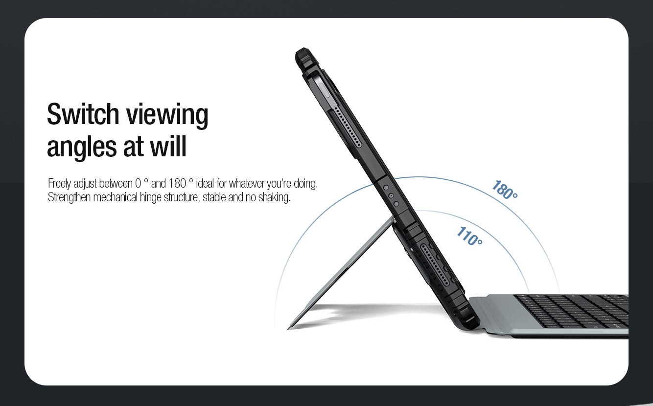 Rugged Detachable Keyboard & Trackpad Case iPad Pro 13 M4 2024 - Black