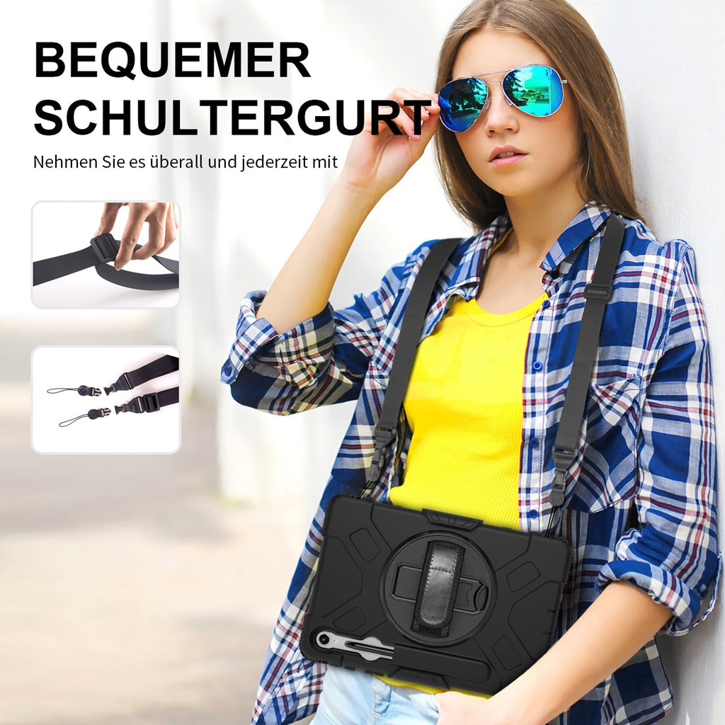 Rugged Case Hand & Shoulder Strap Samsung Tab S10 Lite / FE / S9 / S9 FE - Black