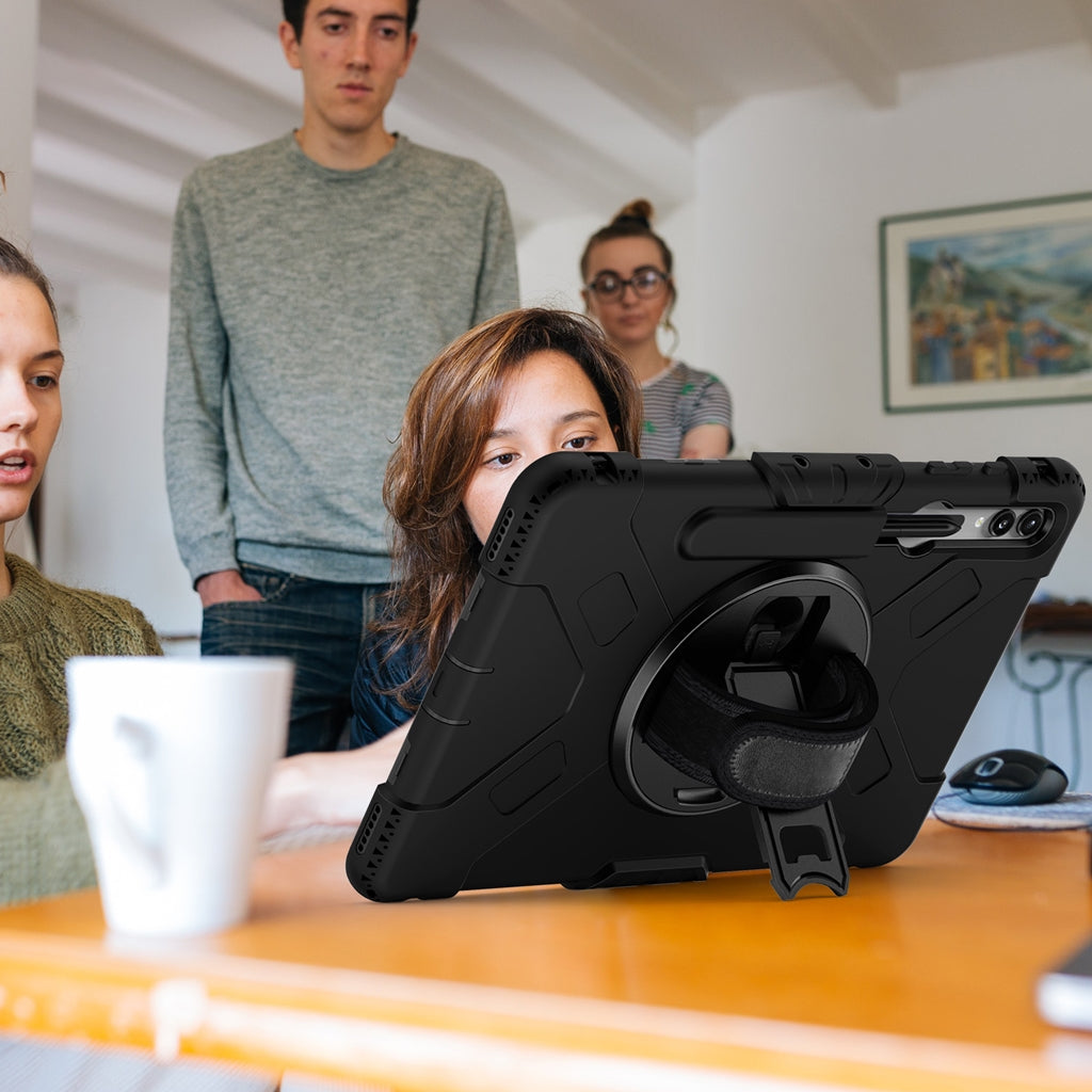 Rugged Case Hand & Shoulder Strap Samsung Tab S10 Lite / FE / S9 / S9 FE - Black