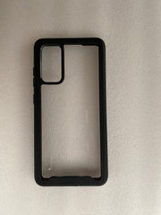 Bundle Rugged Clear Case for Galaxy S20 FE with Black Rim - Bonus Screen Protector!!
