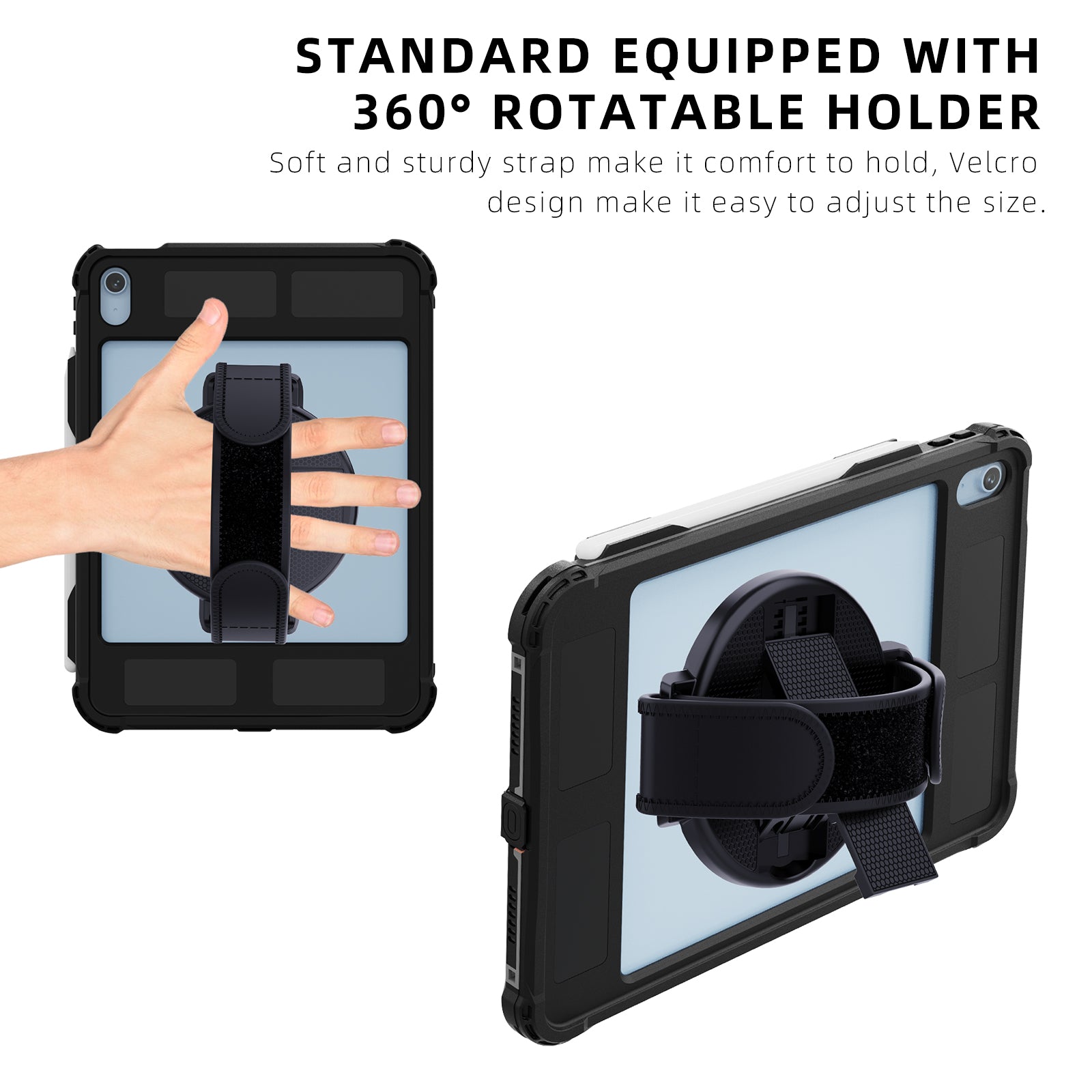Rugged & Waterproof Protective Case iPad 10th / 11th Gen 10.9 inch - Black