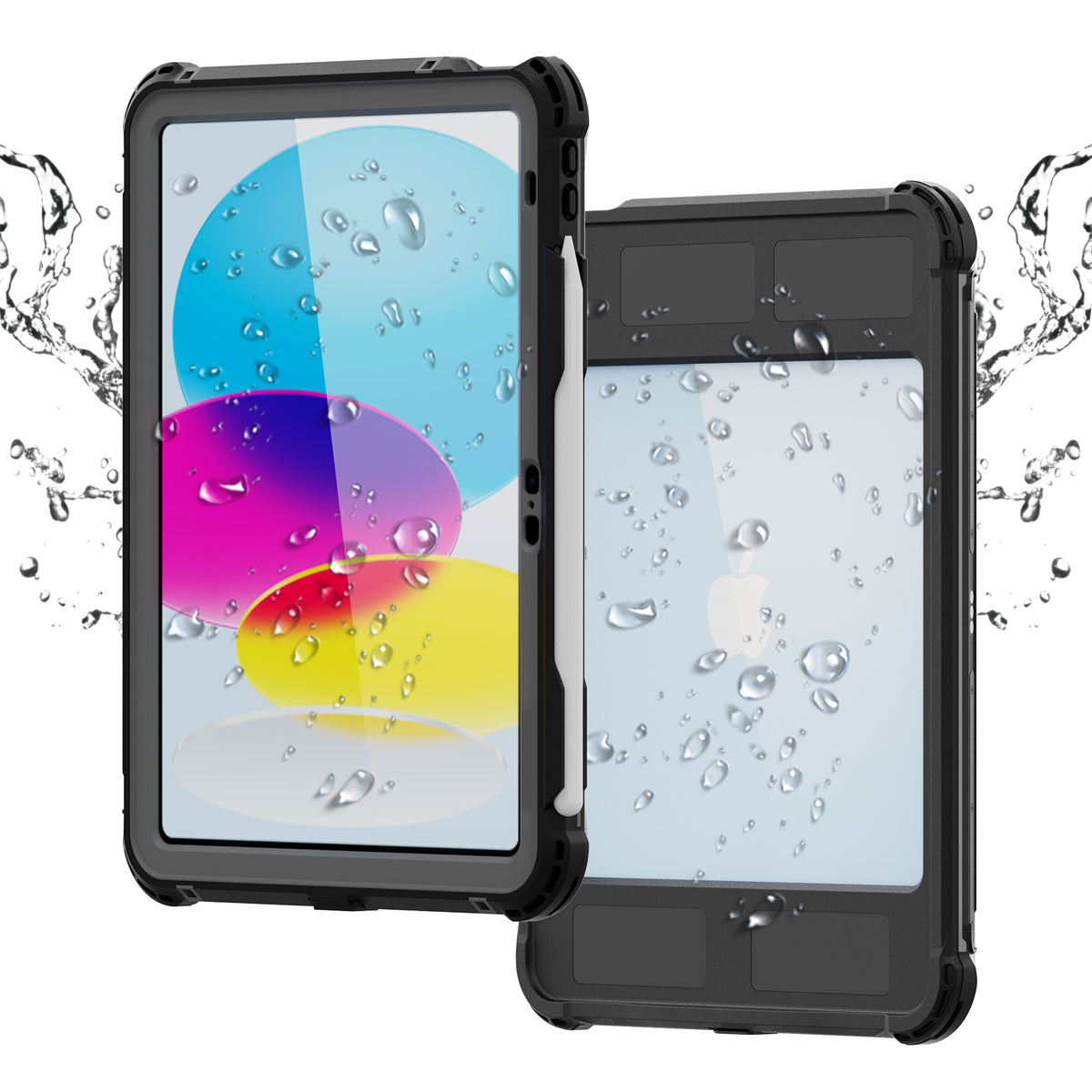 Rugged & Waterproof Protective Case iPad 10th / 11th Gen 10.9 inch - Black