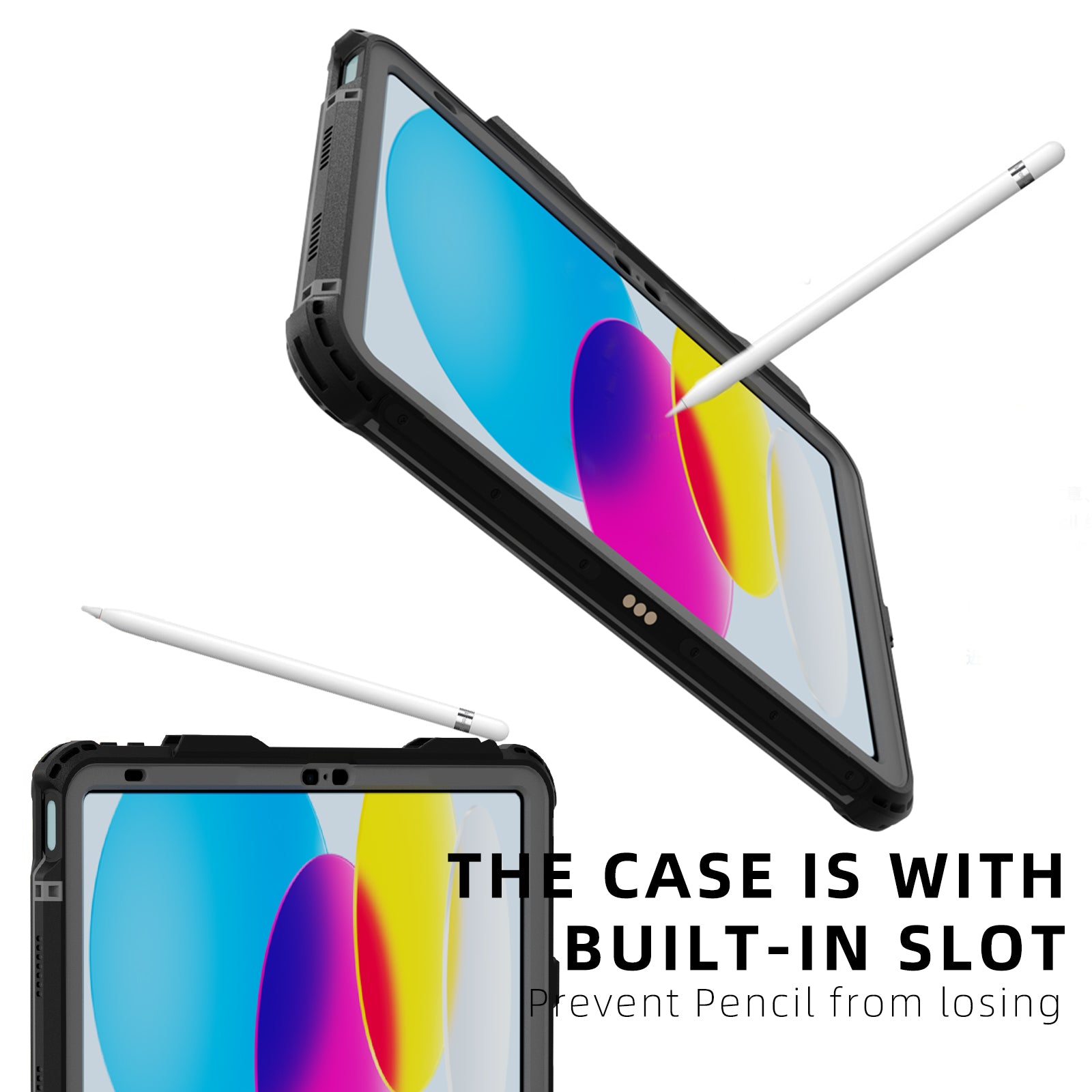 Rugged & Waterproof Protective Case iPad 10th / 11th Gen 10.9 inch - Black