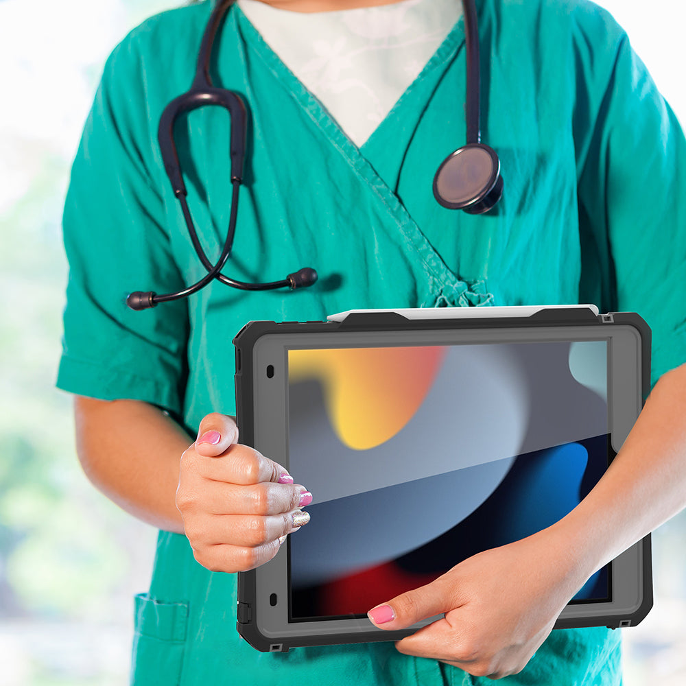 Rugged & Waterproof Protective Case iPad 9th / 8th / 7th Gen 10.2 inch - Black