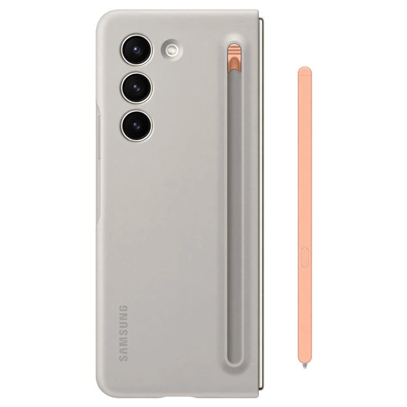Samsung Slim S Pen Case for Samsung Galaxy Z Fold 5 (2023) - Sand Grey with Apricot Pen