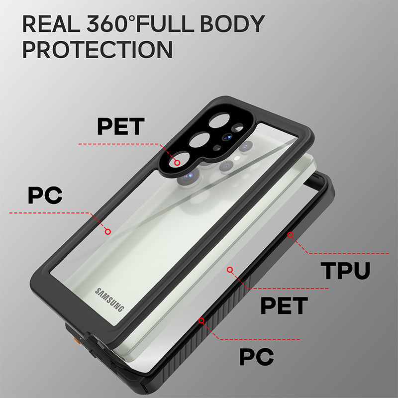 Waterproof & Dustproof Samsung Galaxy S25 Ultra Case Built-in Screen Guard