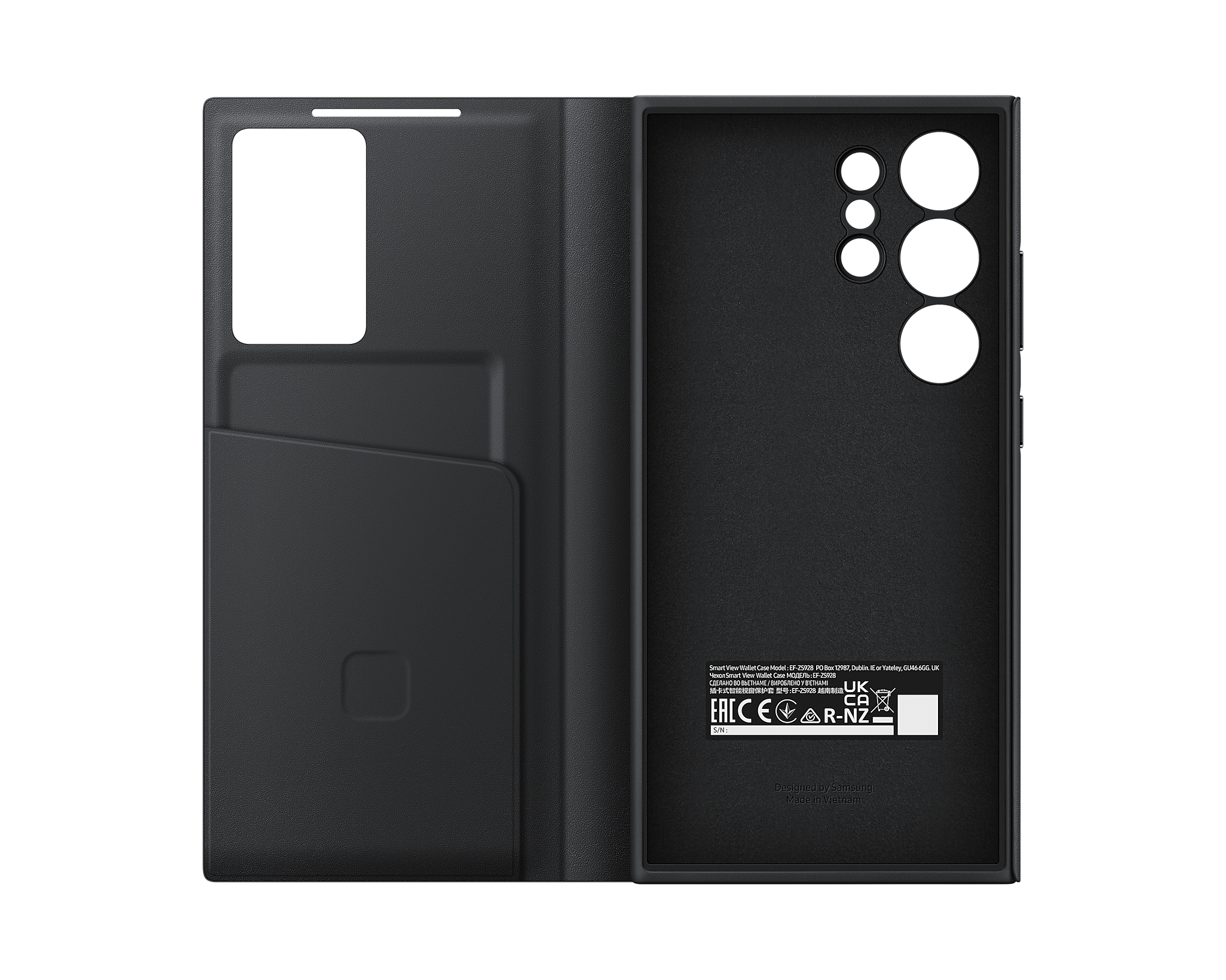 Samsung Official Smart View Wallet Case S24 Ultra 6.8 inch - Black