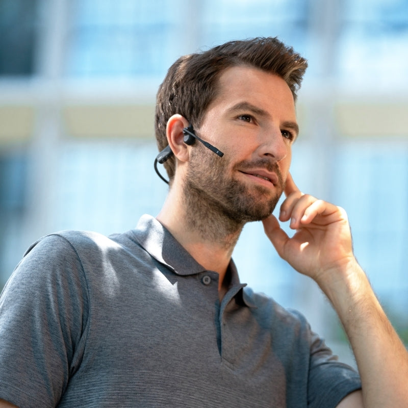 SHOKZ OpenComm 2 UC Stereo Bone Conduction Bluetooth Headset & USB C - Black