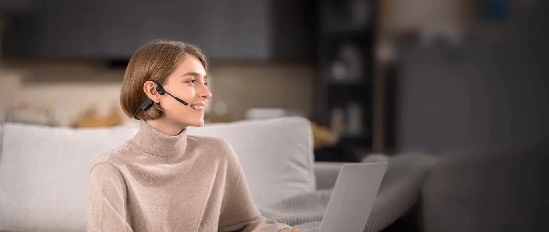 SHOKZ OpenComm 2 UC Stereo Bone Conduction Bluetooth Headset & USB C - Black