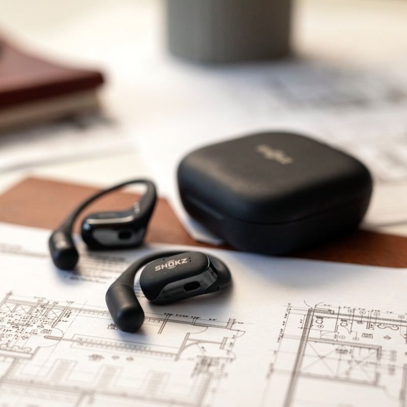 SHOKZ OpenFit Open Ear DirectPitch Bluetooth Earbuds - Black
