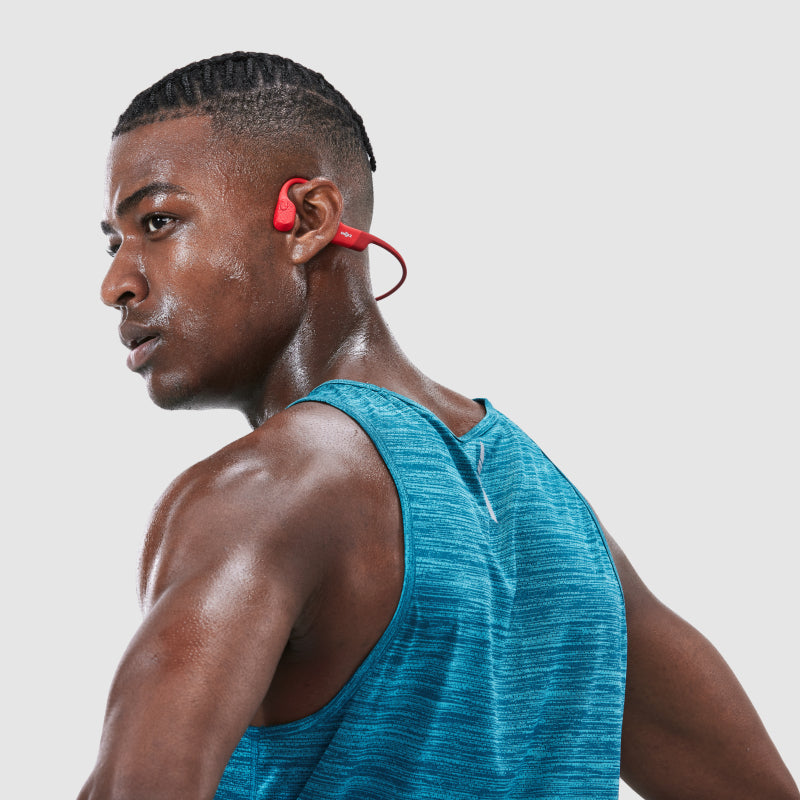 SHOKZ OpenRun Bone Conduction Sports Bluetooth Headphones - Red