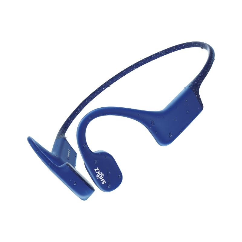 SHOKZ OpenSwim Waterproof Bone Conduction Swimming MP3 Player Headphones - Blue