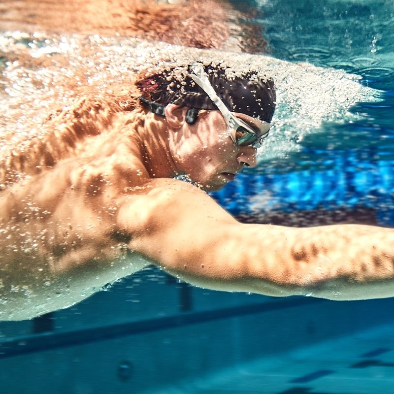 SHOKZ OpenSwim Waterproof Bone Conduction Swimming MP3 Player Headphones - Black