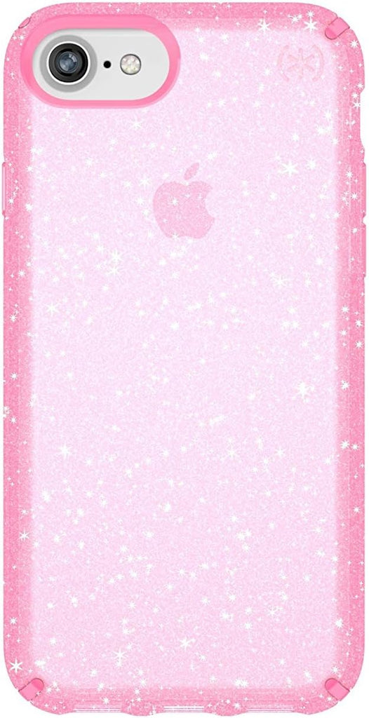 Speck IMPACTIUM Presidio Clear + Glitter Pink for iPhone 8 / 7 / 6 / 6s / SE 2020 / SE 2022- FREE Screen Protector