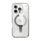 Speck Presidio Perfect-Clear Grip MagSafe with ClickLock iPhone 16 Pro Case - Clear Chrome