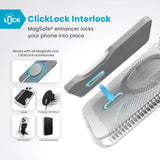 Speck Presidio Perfect-Clear Grip MagSafe with ClickLock iPhone 16 Pro Case - Clear Chrome
