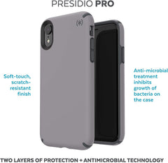 Speck Presidio Pro Slim Rugged Case For iPhone XS Max - Filigree Grey