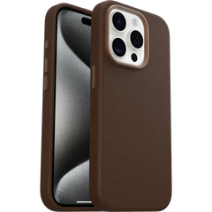 OtterBox Symmetry Cactus Leather MagSafe iPhone 15 Pro - Rich Adobe Brown